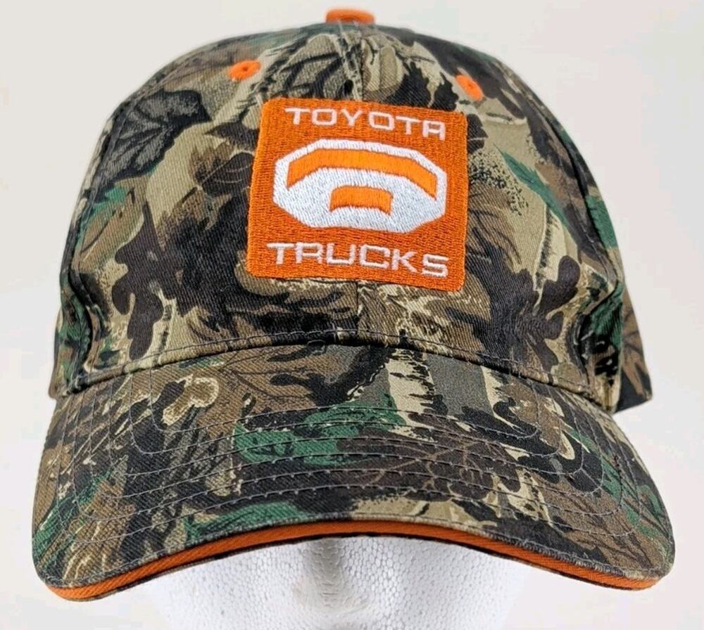 Toyota Trucks Hat Cap Strap Back Adjustable Camo Camouflage Orange Logo Tundra